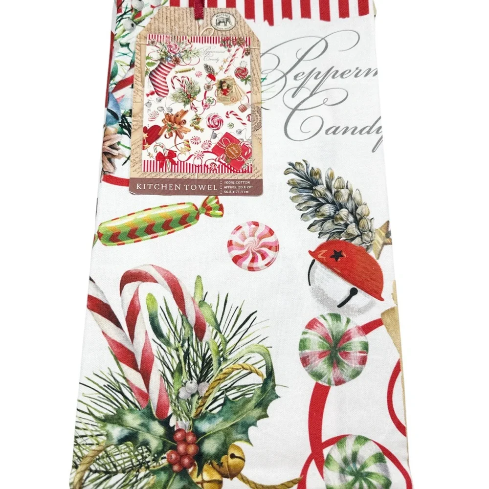 NEW Michel Design Works CHRISTMAS Themed Kitchen Towel & Pot Holder Set/2